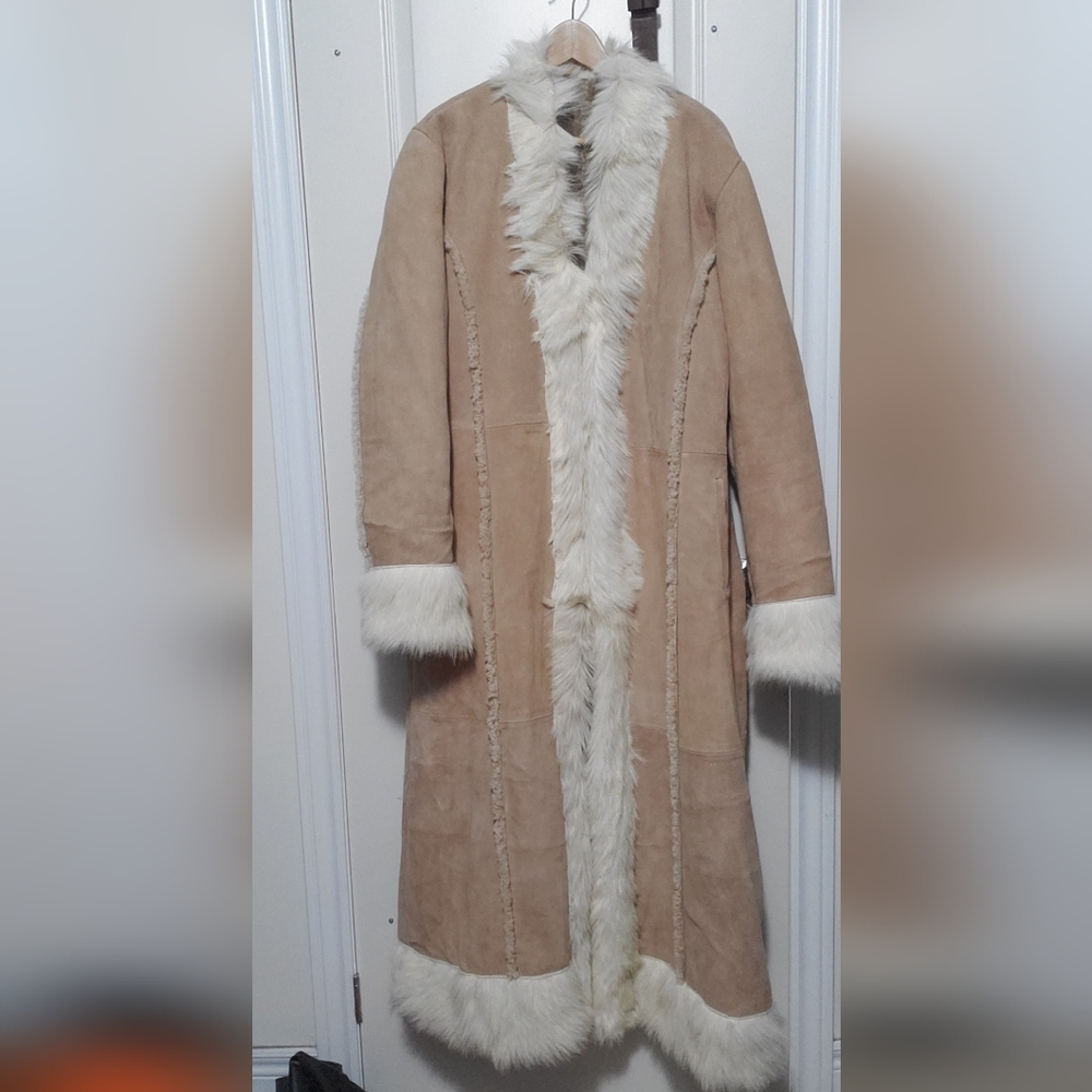 Women Penny Lane Coat Shearling Suede Sheepskin Coat